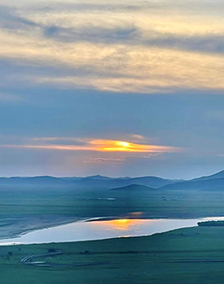 黃河九曲第一彎的日落美景